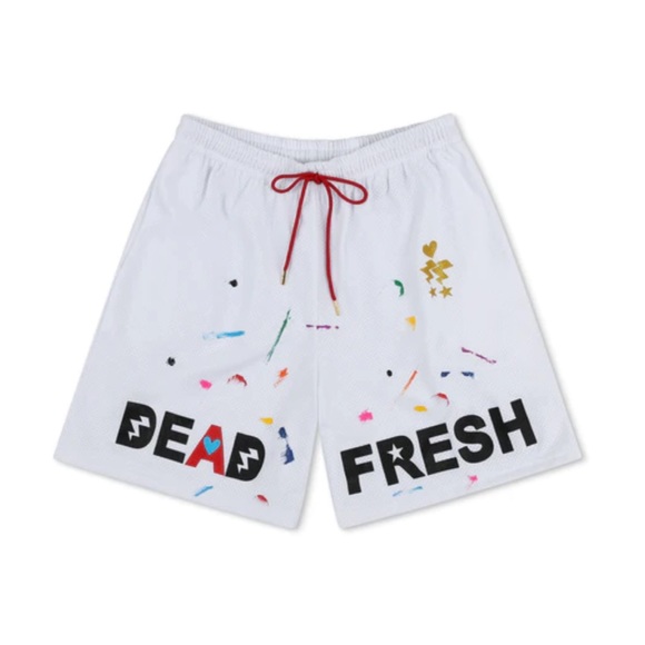 DEAD FRESH HOOP SHORTS - WHITE size large  30 to 32 waist fully stretched - Picture 1 of 10